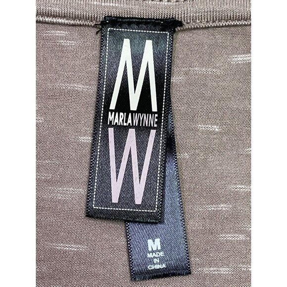 Marla Wynne Taupe Jersey Flowy 3/4 Sleeve Tunic Top Medium - Picture 3 of 4